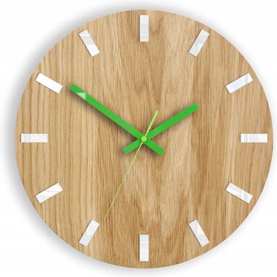 Zegar na ścianę nowoczesny drewniany z cichym mechanizmem okrągły solidny