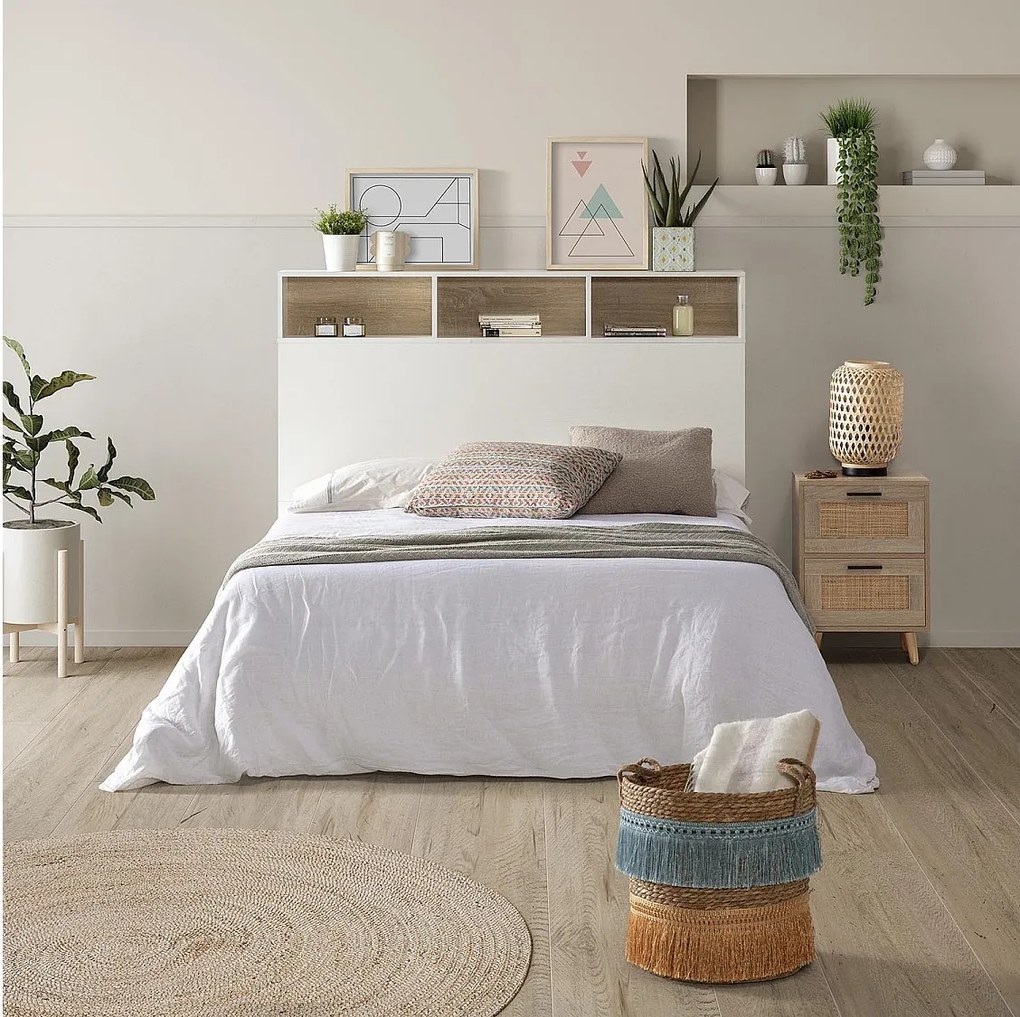 Kolumna głowicy łóżka Zeus 165 cm biała, 2 drzwi 9 otworów