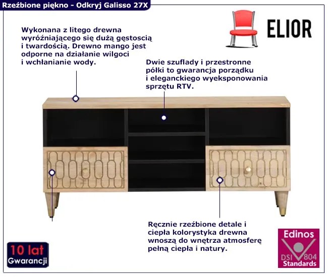 Stojąca na nóżkach szafka pod telewizor - Nolen 27X