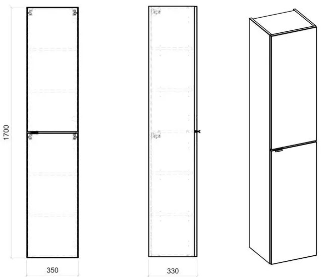 Podwieszany słupek łazienkowy T3-C04