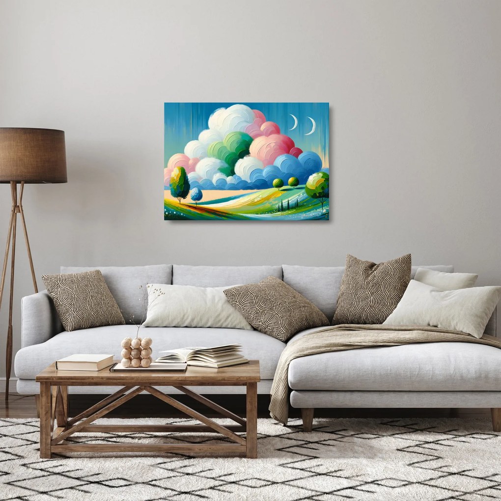 Obraz na szkle - Krajobraz z chmurą (70x50 cm)