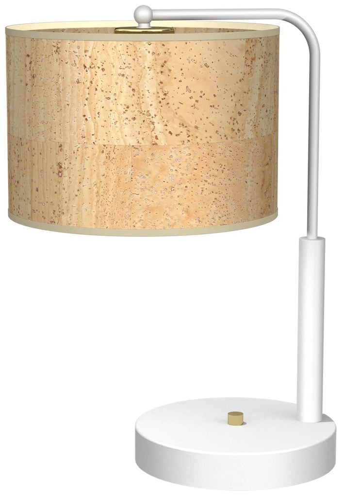 Lampa gabinetowa, na biurko, biurkowa, korek CORK White/Cork 1xE27