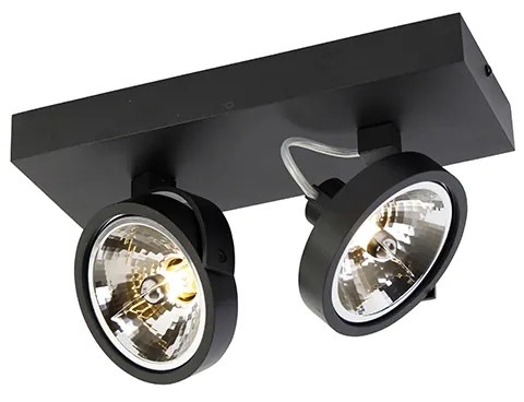 Designerski reflektor czarny regulowany 2-światła - Go Nowoczesny Oswietlenie wewnetrzne
