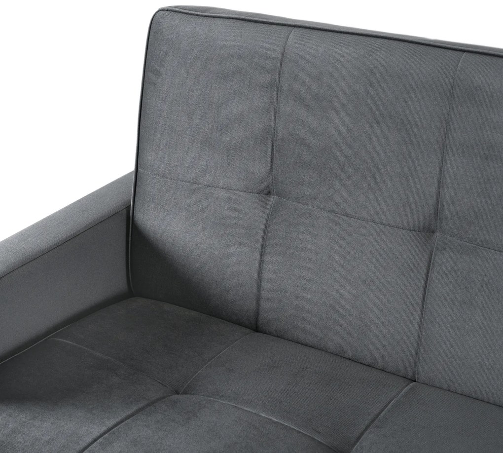 Sofa z Funkcją Spania ALUNA Rozkładana Wersalka Dwuosobowa Szara Nowoczesna do Salonu