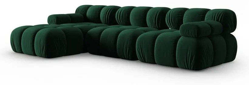 Zielona aksamitna sofa 285 cm Bellis – Micadoni Home