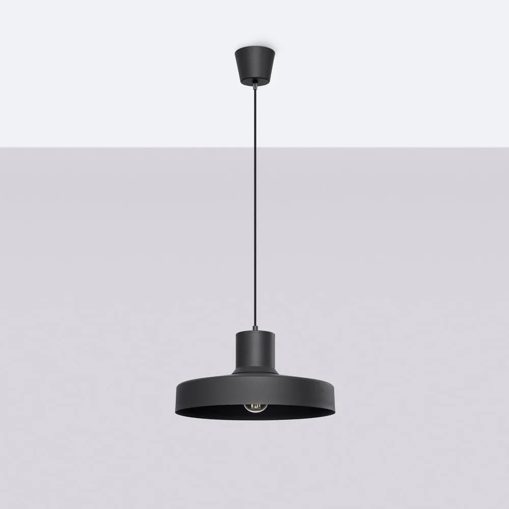 Czarna lampa wisząca ø 35 cm Vito – Sollux