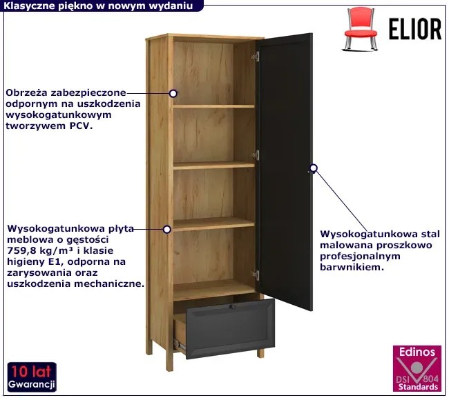 Nowoczesny regał słupek zamykany - Rids 6X