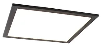 Czarna lampa sufitowa 40 cm z diodą LED z pilotem zdalnego sterowania - Live Nowoczesny Oswietlenie wewnetrzne