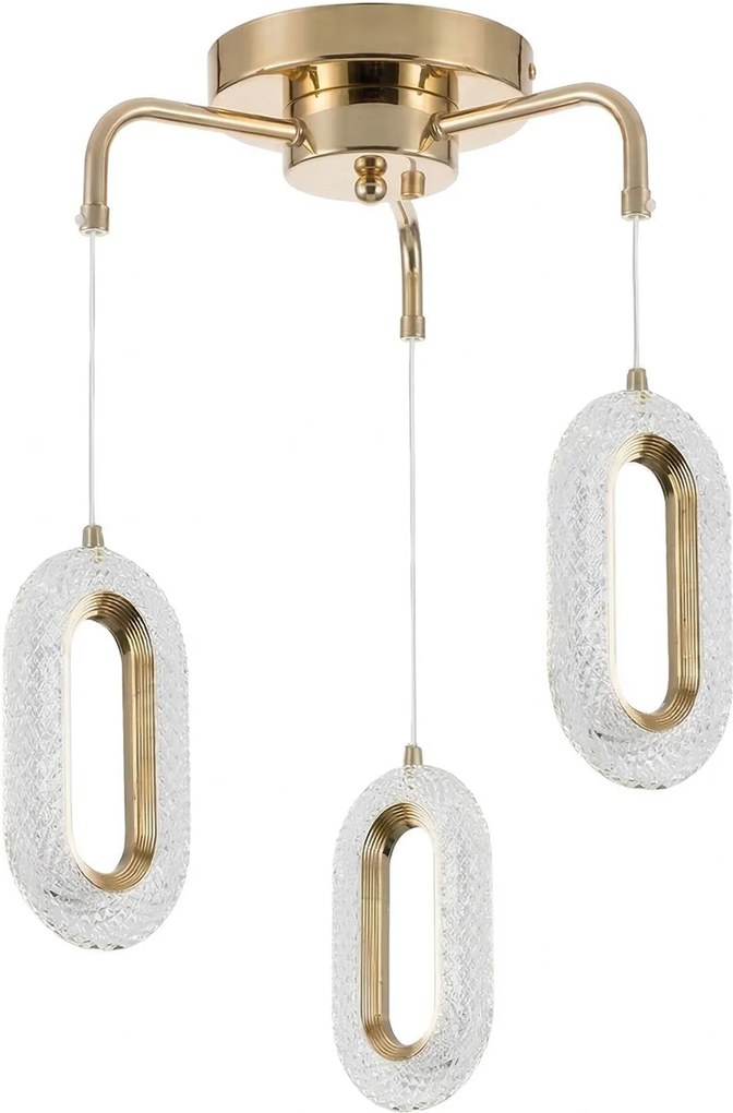LAMPA SUFITOWA WISZĄCA LED G173-3CP ZŁOTA