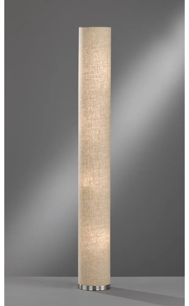 Beżowa lampa stojąca z tekstylnym kloszem (wysokość 156 cm) Thor – Fischer &amp; Honsel