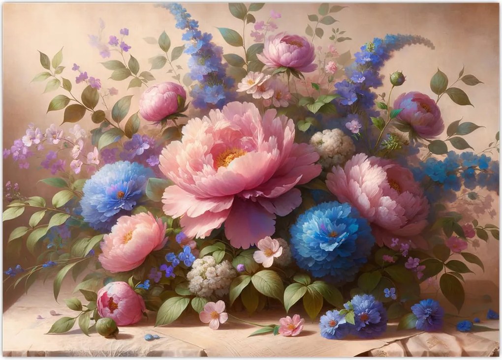 Obraz - Stół pełen kwiatów (70x50 cm)