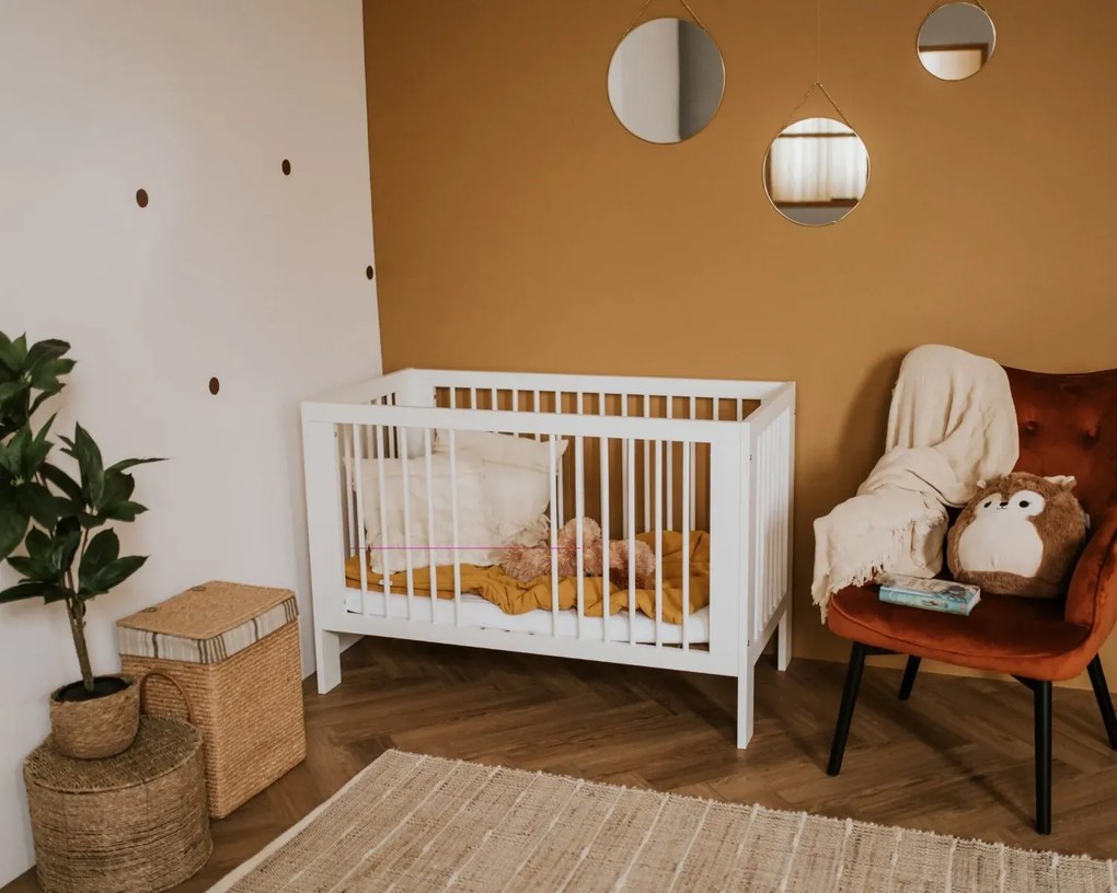Łóżeczko dziecięce OLIVIA 120x60 białe LITTLE SKY