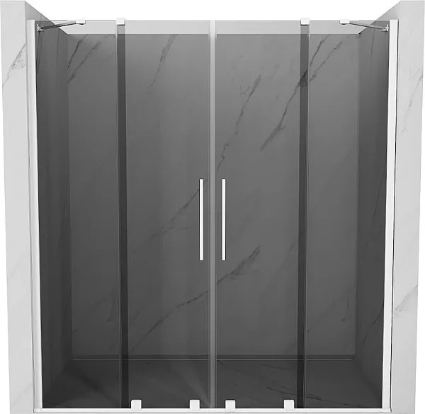 Mexen Velar Duo drzwi prysznicowe rozsuwane 200 cm, grafit, białe - 871-200-000-42-20
