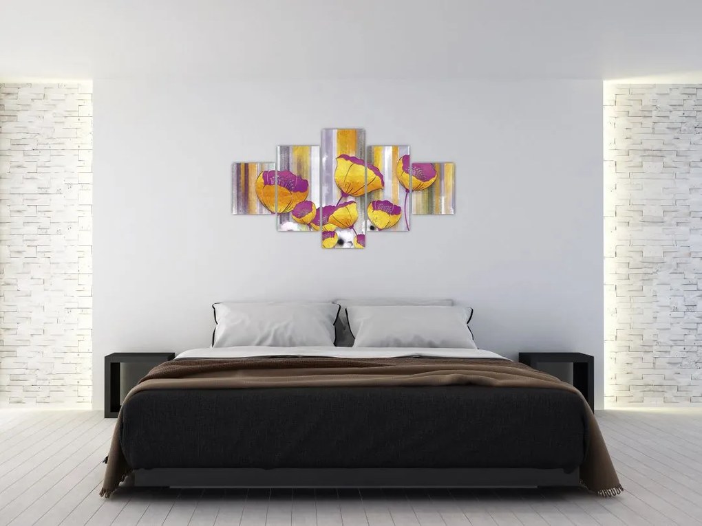 Obraz - Ilustracja kwiatów (125x70 cm)