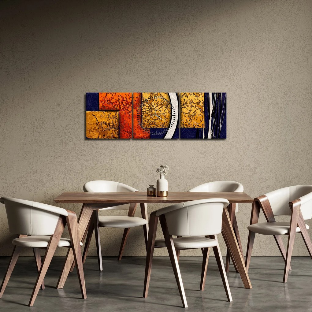 Obraz abstrakcji (z zegarem) (90x30 cm)