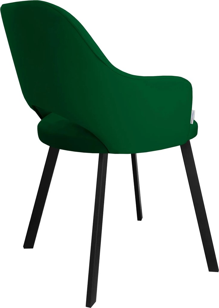 Krzesło Milano tkanina Welur noga metalowa : Kolor nogi - Czarna profil, Kolor tkaniny - VELVET - MG25, Typ siedziska - Siedzisko stałe