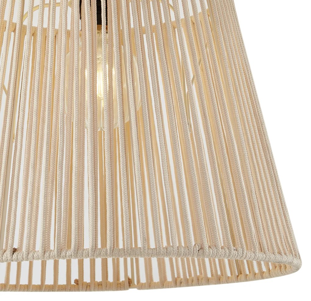 Zewnetrzna Lampa sufitowa zewnętrzna w stylu japandi z beżowym sznurem IP54 - JaylaJapandi Oswietlenie zewnetrzne