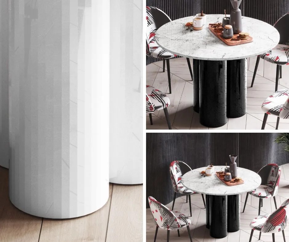 Okrągły stół Raveo Hubertus marmur połysk