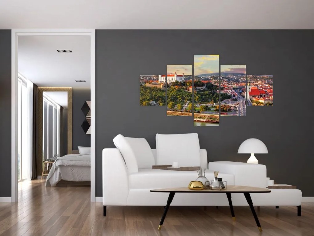 Obraz - Panorama Bratysławy, Słowacja (125x70 cm)