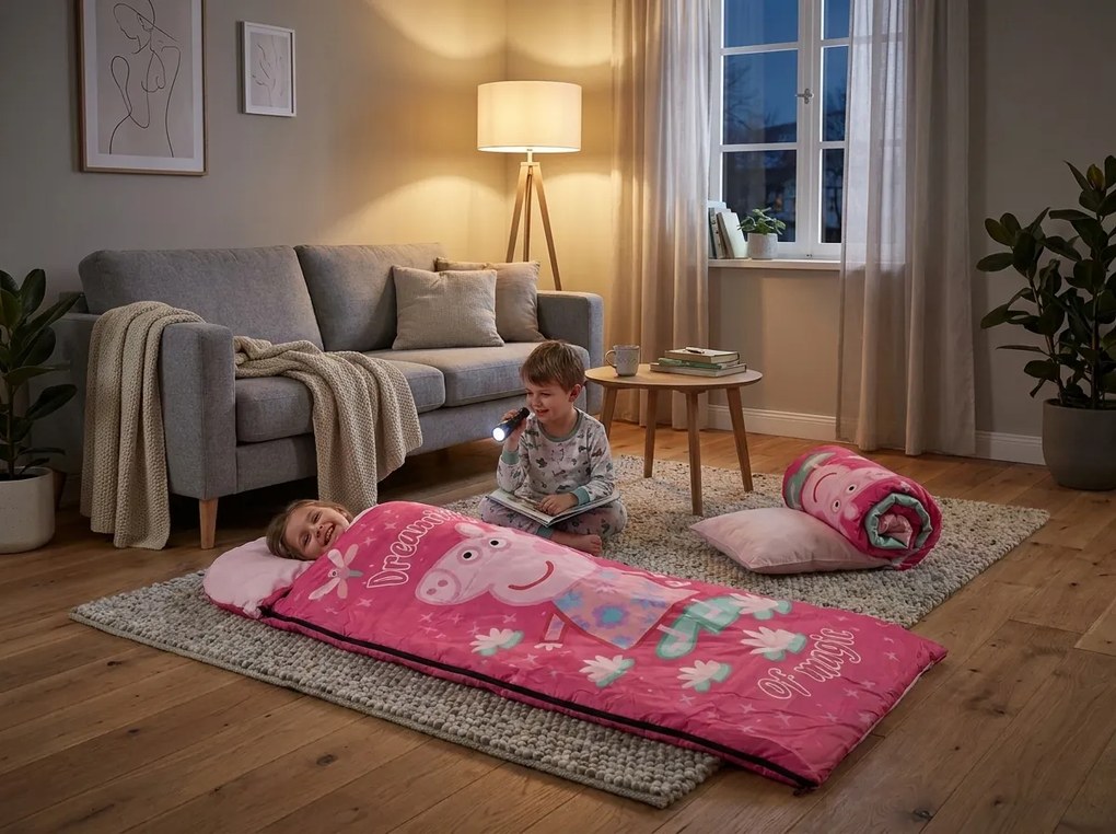 Śpiwór dziecięcy PEPPA PIG 170x70 cm, różowy