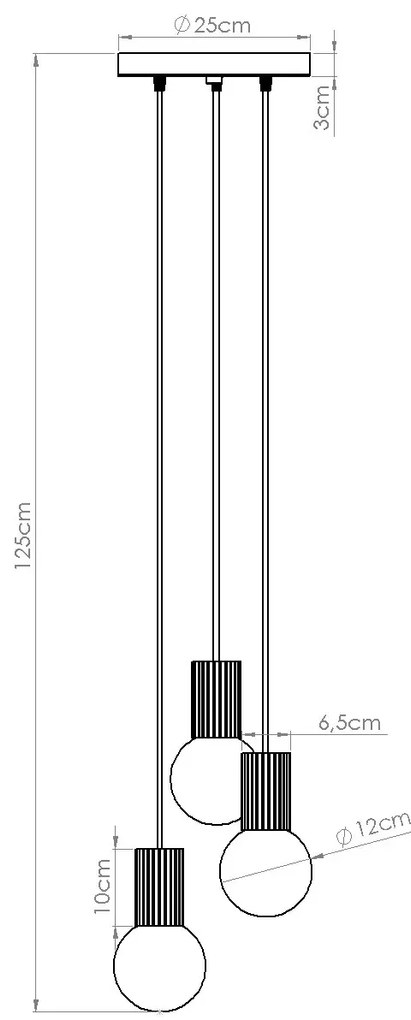 Lampa wisząca HALO 3P beżowa ryflowana SOLLUX  LIGHTING