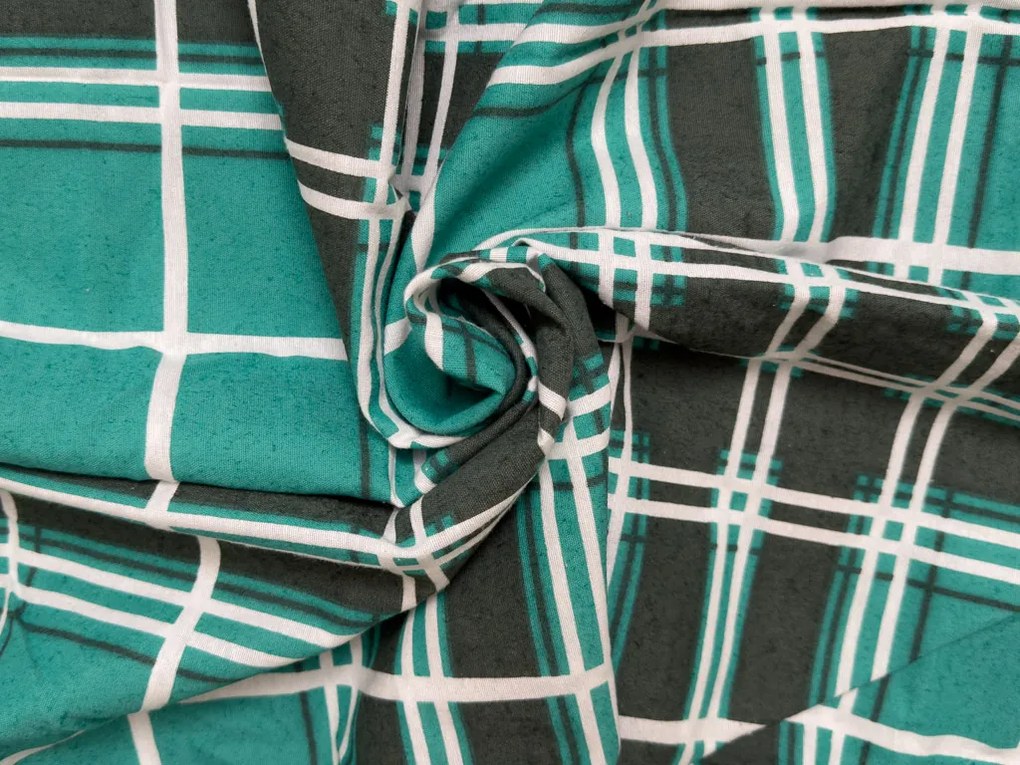 PrzytulneMieszkanie.pl PrzytulneMieszkanie.pl Flanelowa pościel KOSTKA zielona Rozmiar pościeli: 2 szt 70 x 90 cm | 200 x 220 cm