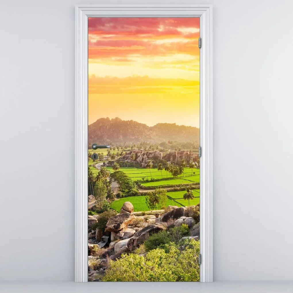 Fototapeta na drzwi - Hampi, dolina w Indiach (95x205cm)