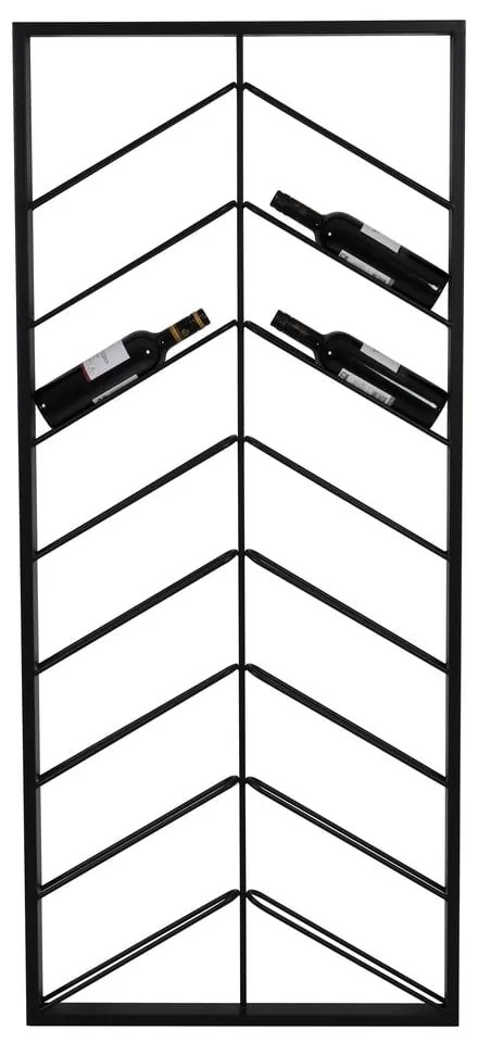 Czarny wiszący metalowy regał na wino liczba butelek 16 70x160x6 cm Malbeo – Light & Living