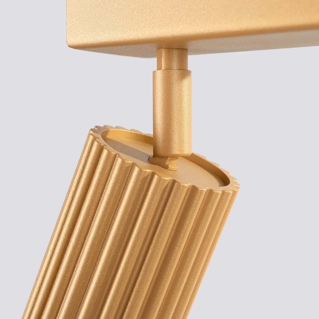 Listwa oświetleniowa 3-punktowa KARBON 3L złota ryflowana SOLLUX  LIGHTING