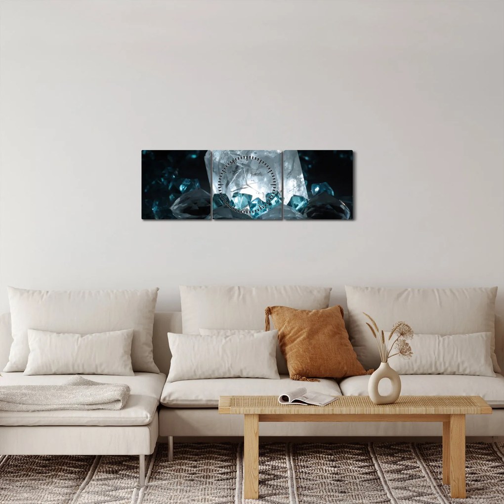 Obraz kryształu (z zegarem) (90x30 cm)