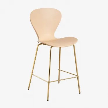 Zestaw 4 Wysokich Stołków Uit ↑65 Cm & Goud & Polipropylen Pszeniczny Brąz & Polipropylen - Sklum