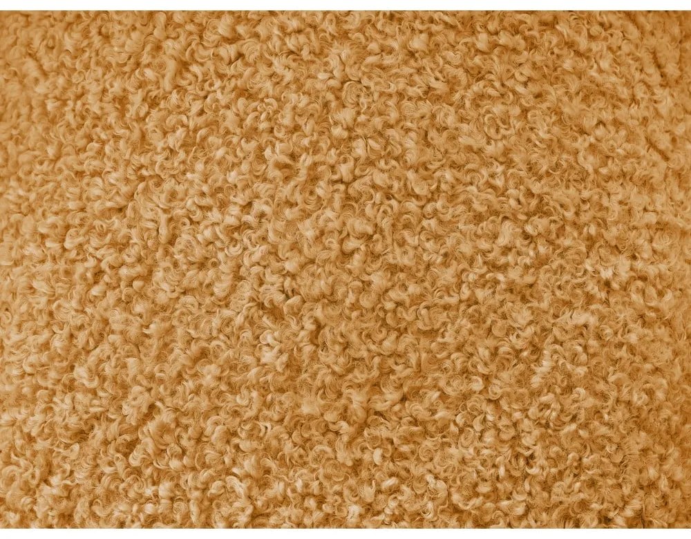 Musztardowa sofa z materiału bouclé 232 cm Hippolyte – Bobochic Paris