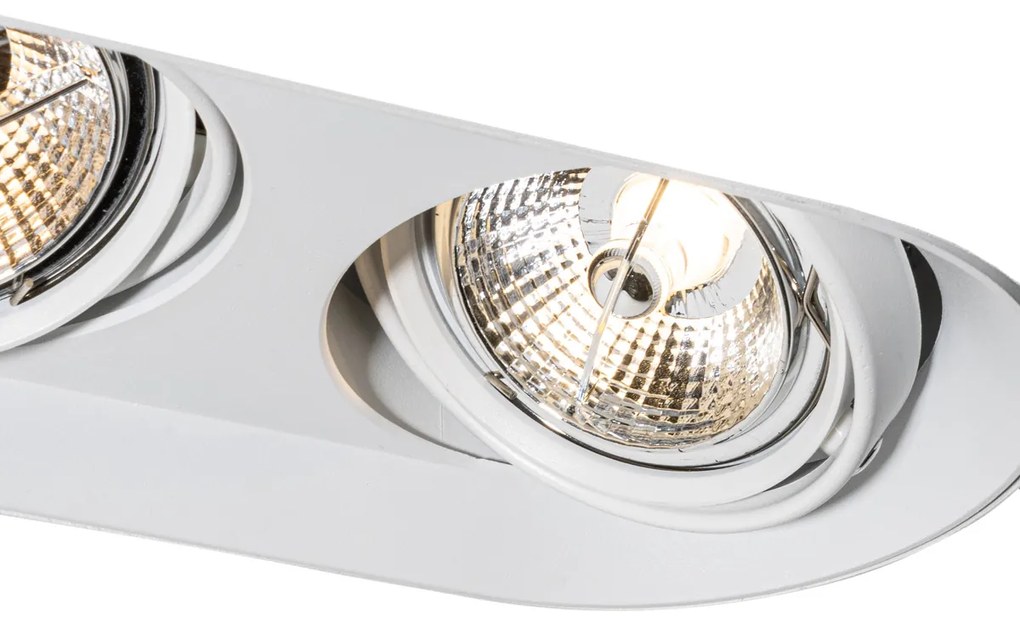 Zestaw 6 okrągłych reflektorów wpuszczanych białych GU10 70mm 2-punktowe - Hubs Oswietlenie wewnetrzne