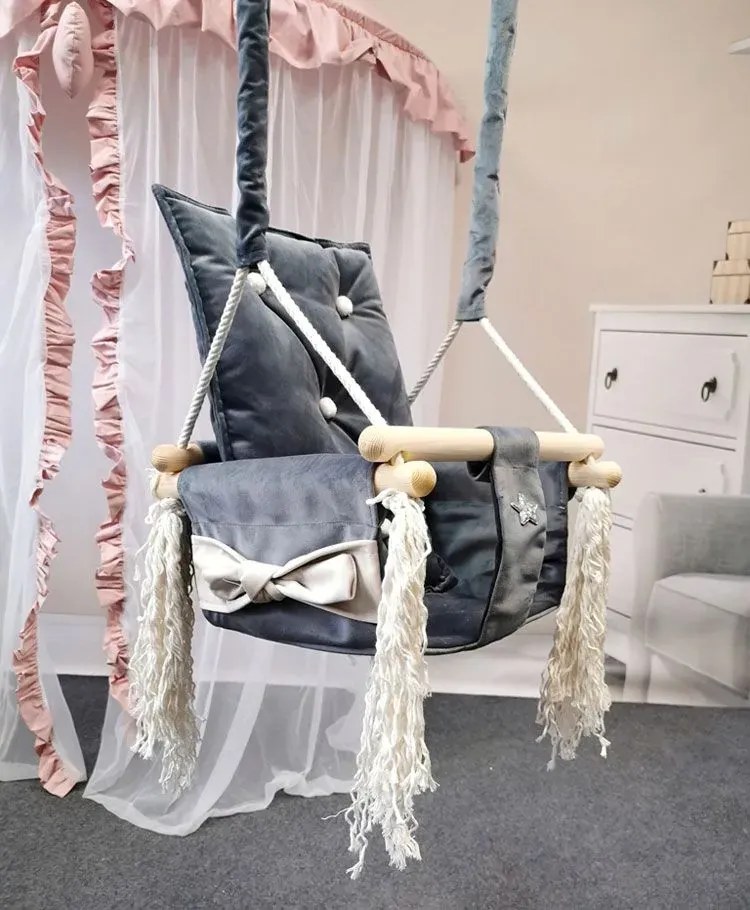 Szara huśtawka dla dziecka Z7-M77