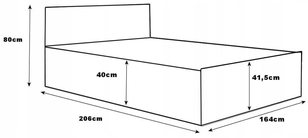 Łóżko 160x200cm z materacem i pojemnikiem na pościel PARTY 1 Beton