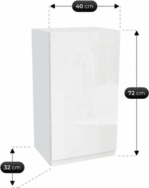 Zestaw Mebli Kuchennych MODERN 170 cm Biały Połysk Nowoczesny