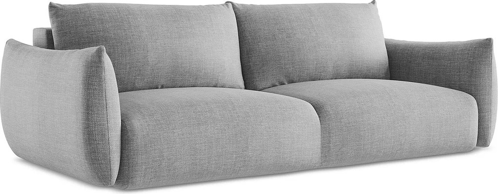 Kanapa 3-osobowa z funkcją spania - z tkaniny strukturalnej - jasny szary - LEILA
