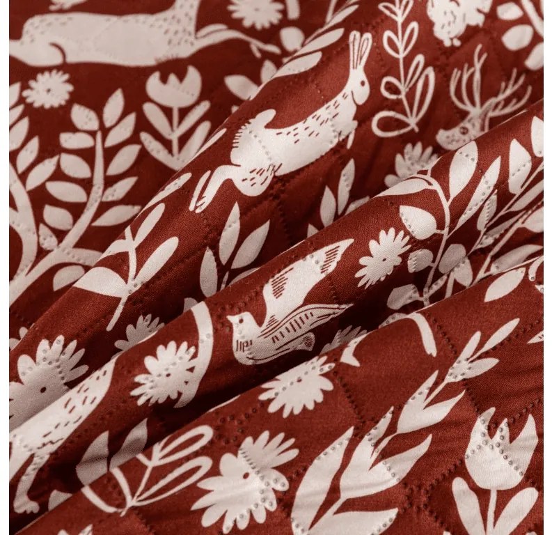 Narzuta na łóżko FOREST ANIMALS, brązowy Rozmiar: 220 x 240 cm