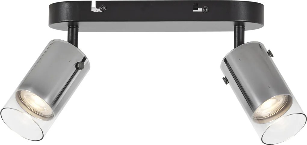 Nowoczesny reflektor sufitowy Gunmetal 2-punktowy obrotowy i regulowany - Drain