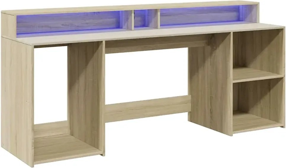 Podświetlane biurko 200 cm dąb sonoma C2-H80