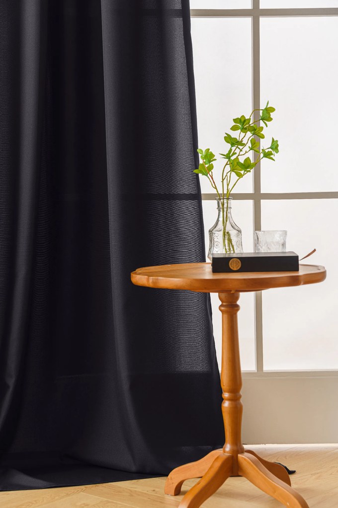 Zasłona OXFORD LIGHT 140x250 cm, ciemnoszara Zawieszanie: Taśma z wiązaniami