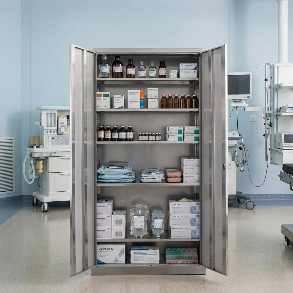 Szafka ze stali nierdzewnej, 1800 x 900 x 400 mm