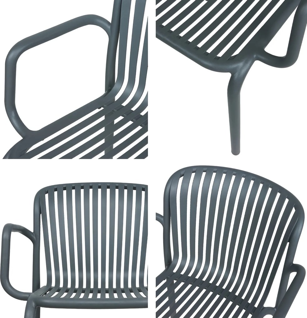 Plastikowe krzesło do ogrodu Brene, z podłokietnikami