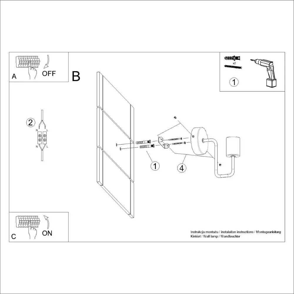 Kinkiet w naturalnym kolorze Dazzle – Sollux