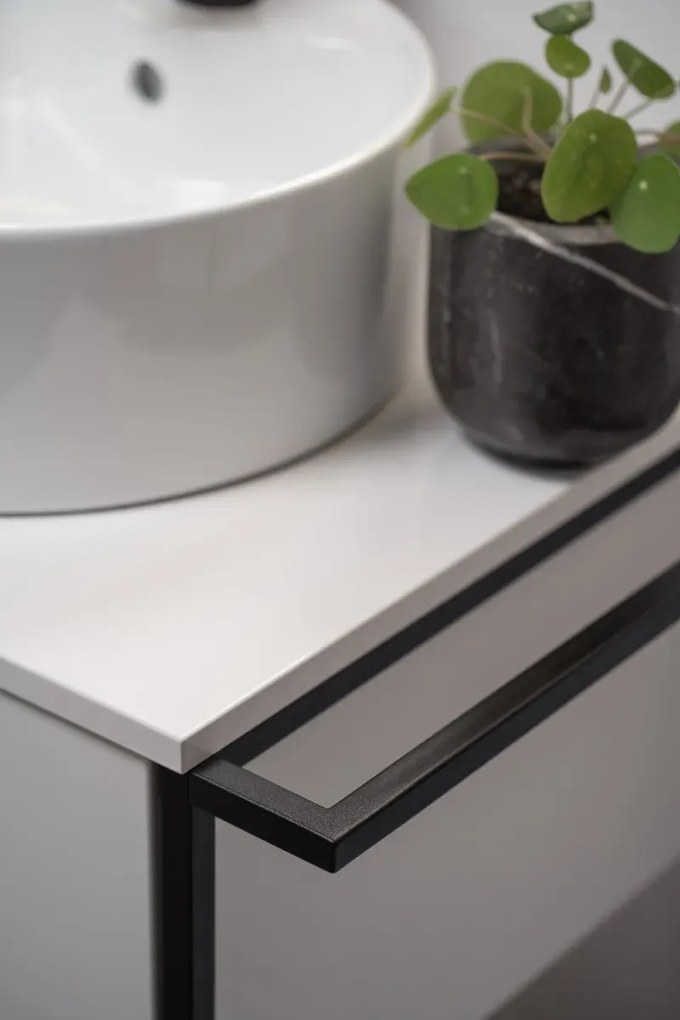 Szafka pod umywalkę LOV 60 cm biały połysk KROFAM