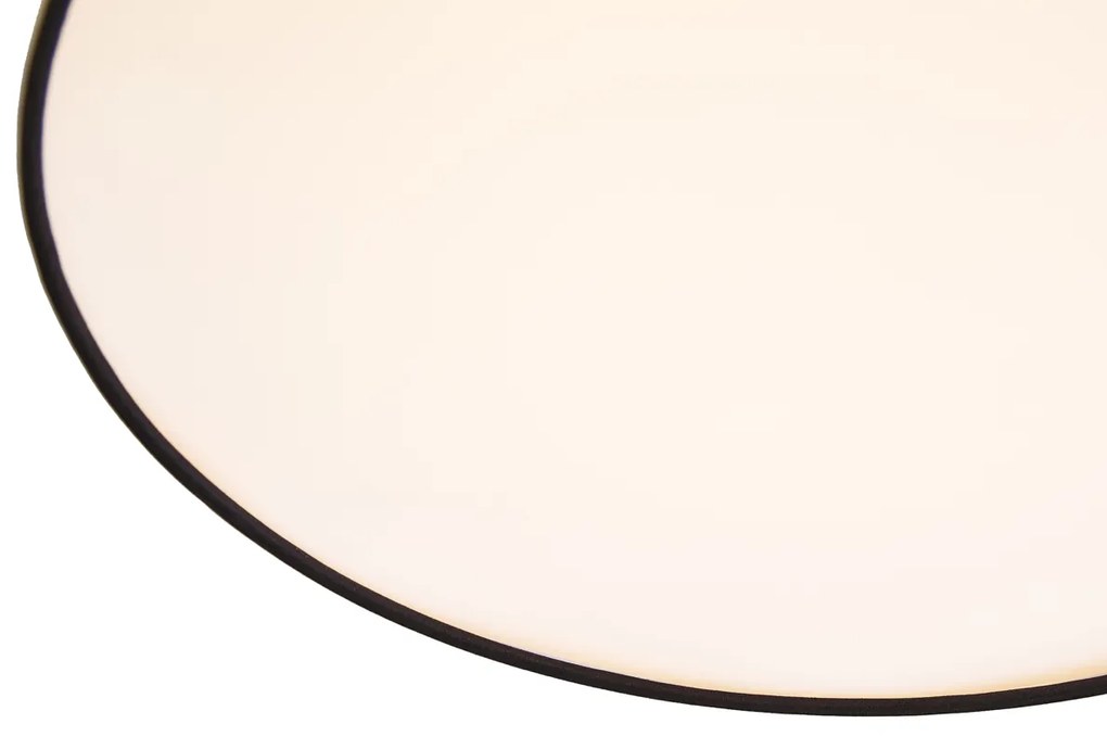 Inteligentna lampa sufitowa czarna 35 cm z LED i pilotem - Flat Drum Nowoczesny Oswietlenie wewnetrzne
