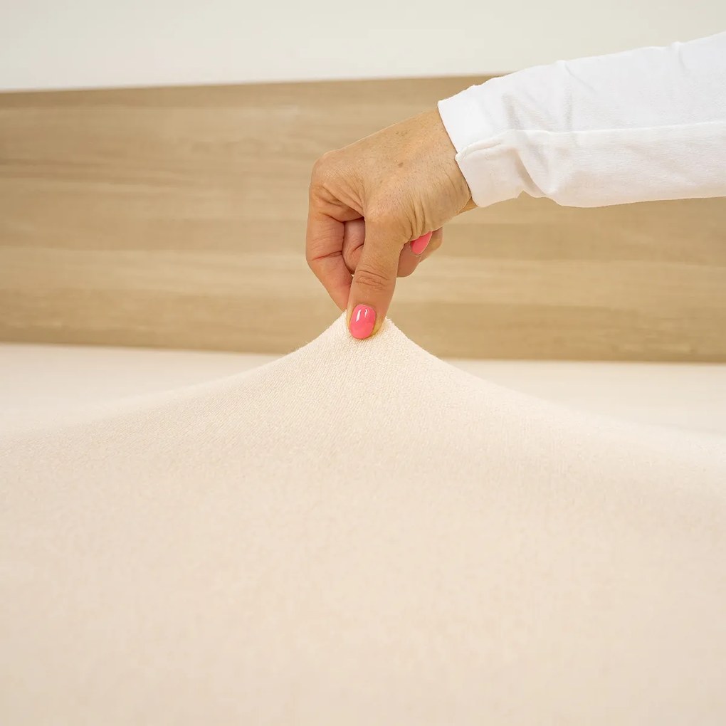 4Home prześcieradło frotte beżowy, 100 x 200 cm