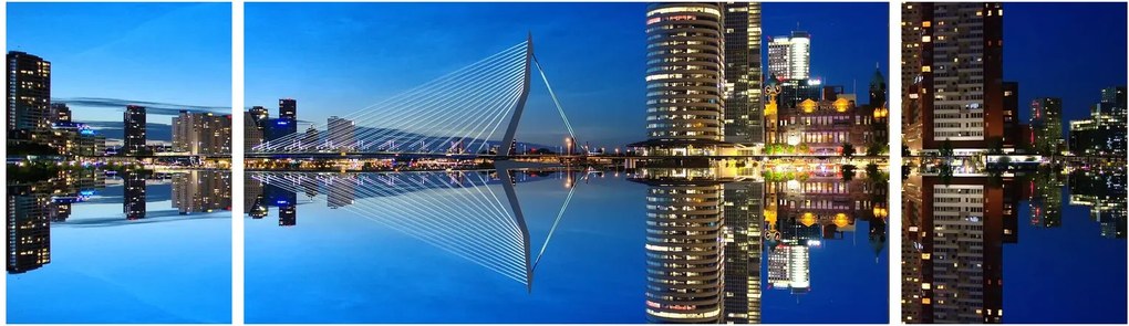 Zdjęcie - Rotterdam nocą (170x50 cm)