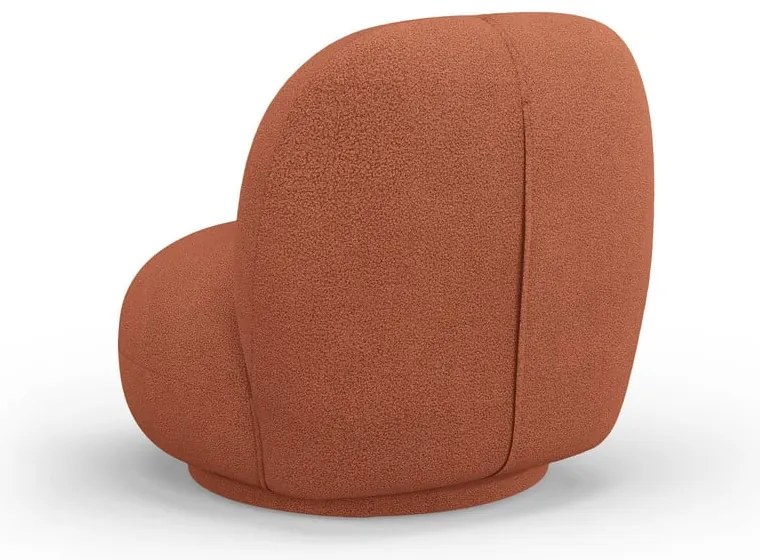 Ceglasty fotel z materiału bouclé Chuck – Micadoni Home