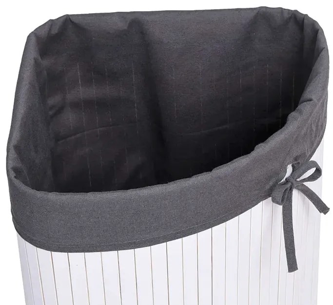 Biało-szary narożny kosz na pranie E6-F54